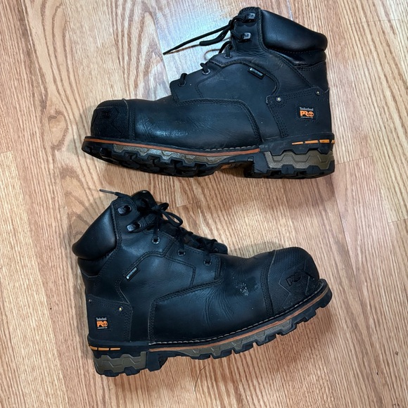 Timberland Pro Black Leather Men's Work Boots Size 12M